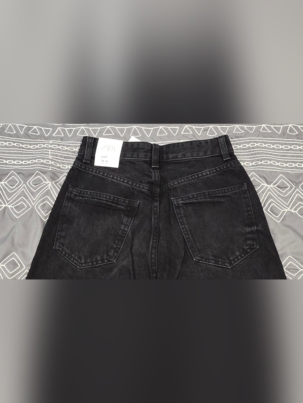 Zara High Waisted Wide Leg Black Jeans Size 2 - Picture 5 of 10
